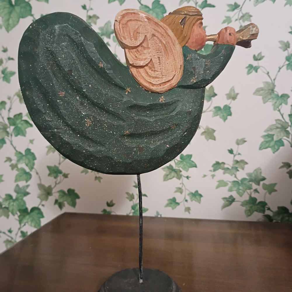 Handcrafted Green Angel Figurine